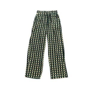 Friful Pants Women M Medium Multi Big Houndstooth Fleece Slit Hem Elastic Waist